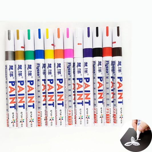 12 White Waterproof Rubber Permanent Paint Marker Pen Car Tyre Tread Peaceful Pleasures Health and Wellness