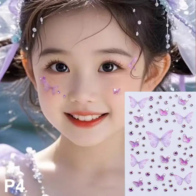 Glitter Face Stickers & Eyeshadow Palette – Kids Stage Makeup