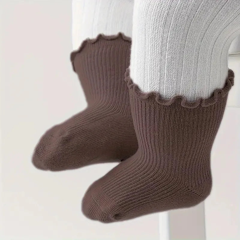 Girls Toddler Retro Knitted Cotton Socks | Ages 1–5 Years