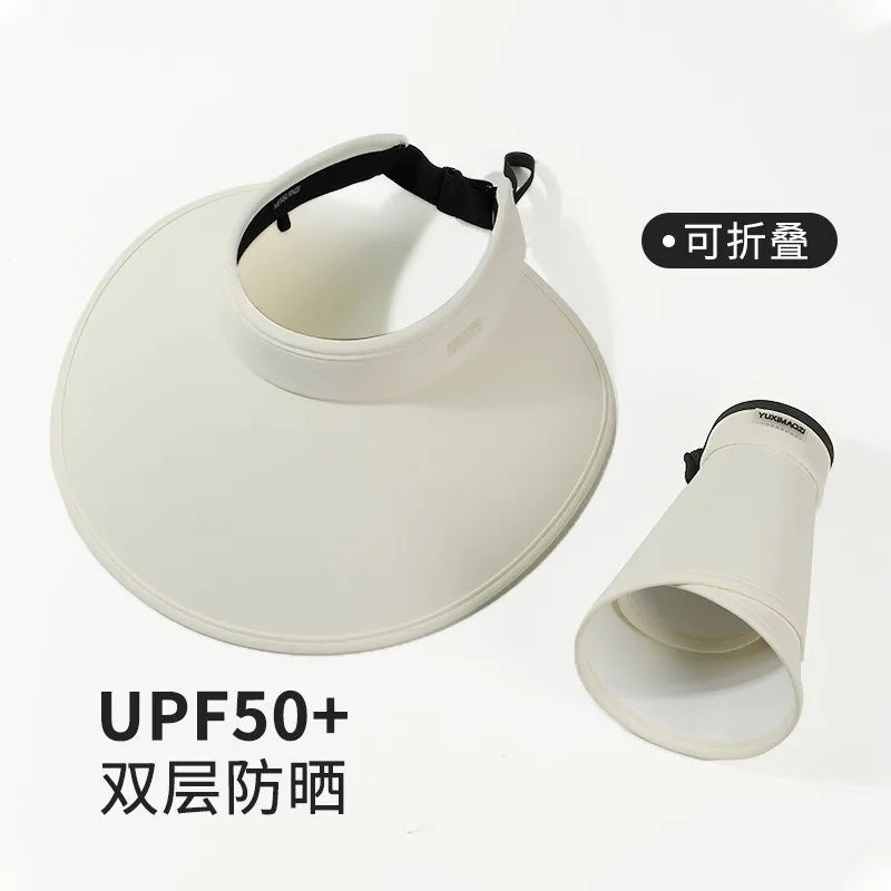 Women's 2024 Large Brimmed Sunscreen Hat Peaceful Pleasures Health and Wellness Ivory