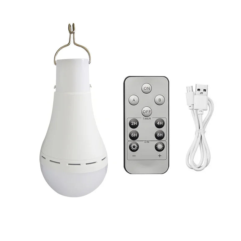 Solar Rechargeable Emergency Lamp USB Rechargeable Home Light Outdoor Campground Stand Light Wireless Remote Control Night Light Peaceful Pleasures Health and Wellness Data cable 9W