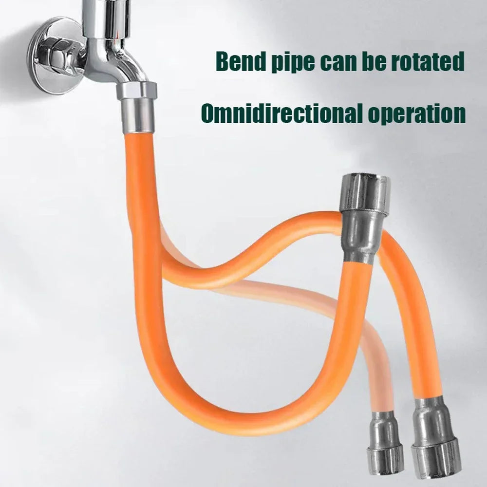 Stainless Steel Tap Hose Extender Adjustment Free Bend Splash Proof Universal 360 Degree Extension Tube Adapter Kitchen Sink Peaceful Pleasures Health and Wellness
