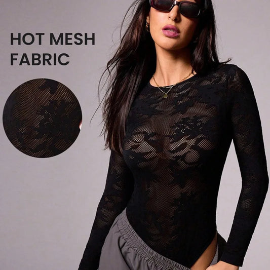 Women's Mesh Hollow-Out Yoga Jumpsuit | Sexy Fitness Romper Yoga Fitness Jumpsuit Peaceful Pleasures Health and Wellness