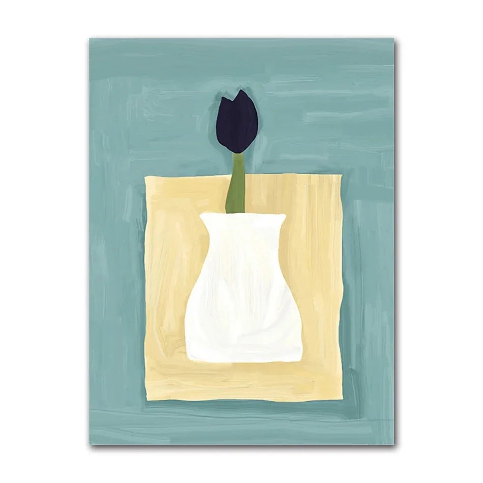 Boho Daisy Sunflower Fruits Canvas Wall Art – Kids Room Decor