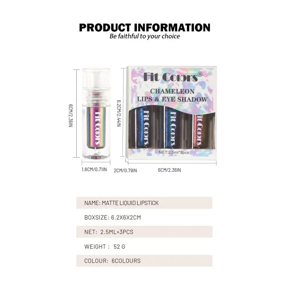 Fit Colors 3pc Chameleon Liquid Glitter Eyeshadow & Lip Set