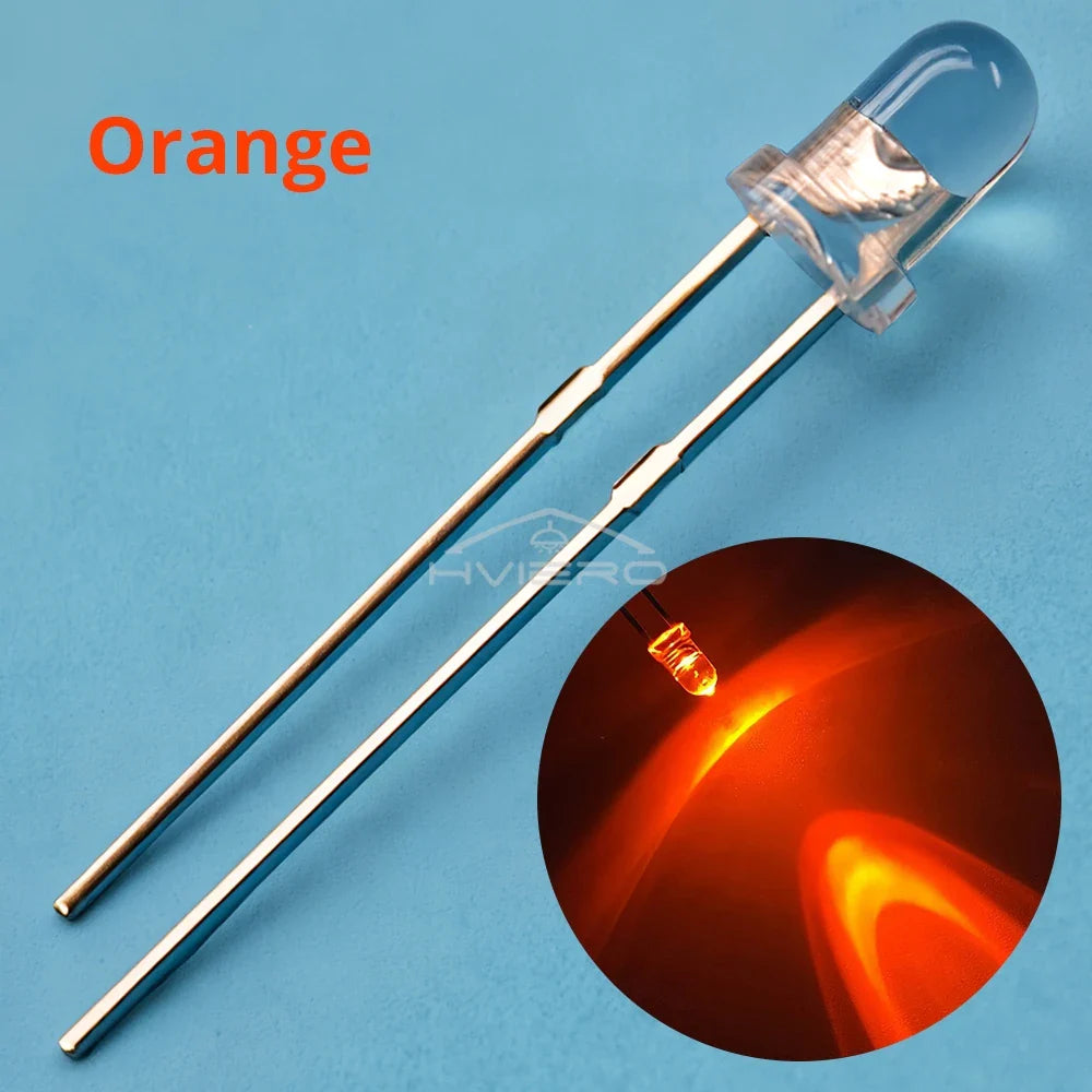 100Pcs 3mm LED Diode Assortment Kit – Ultra Bright Multi-Color
