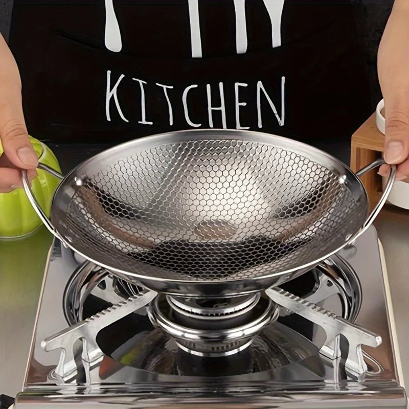 29cm Honeycomb Stainless Steel Non-Stick Skillet with Handle