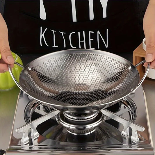 29cm Honeycomb Stainless Steel Non-Stick Skillet with Handle Non-Stick Skillet Peaceful Pleasures Health and Wellness