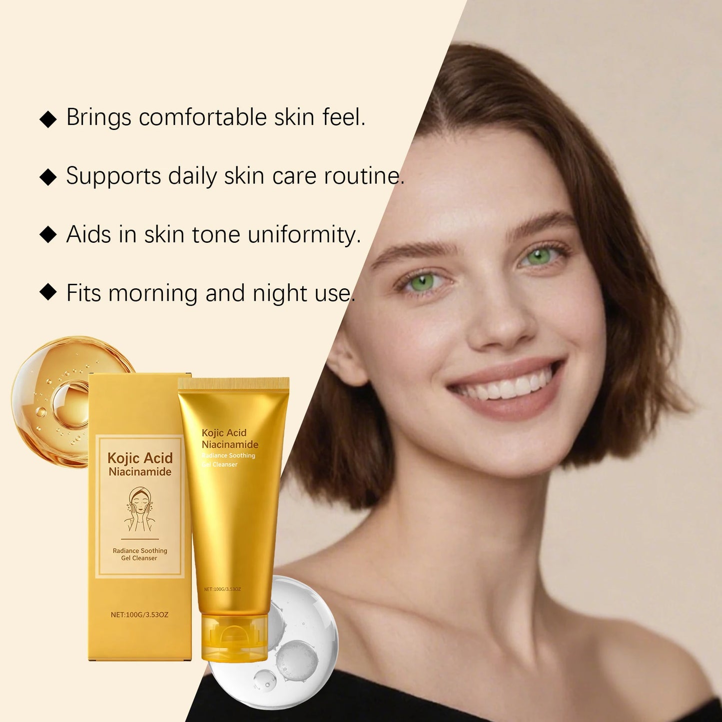 Allantoin Exfoliating Facial Cleanser Clean Facial Dirt Oil Control Unclog Pores Brighten Skin Refreshing Cleansing Facial Gel Peaceful Pleasures Health and Wellness