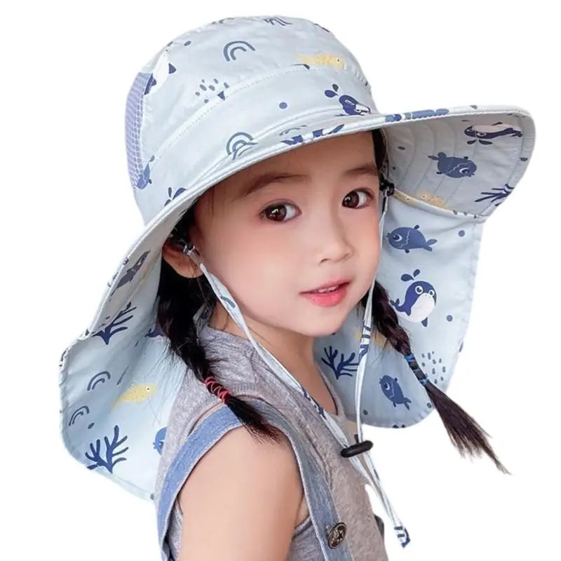 Kids Adjustable Bucket Sun Hat Cartoon Rabbit | 48–54cm Fit