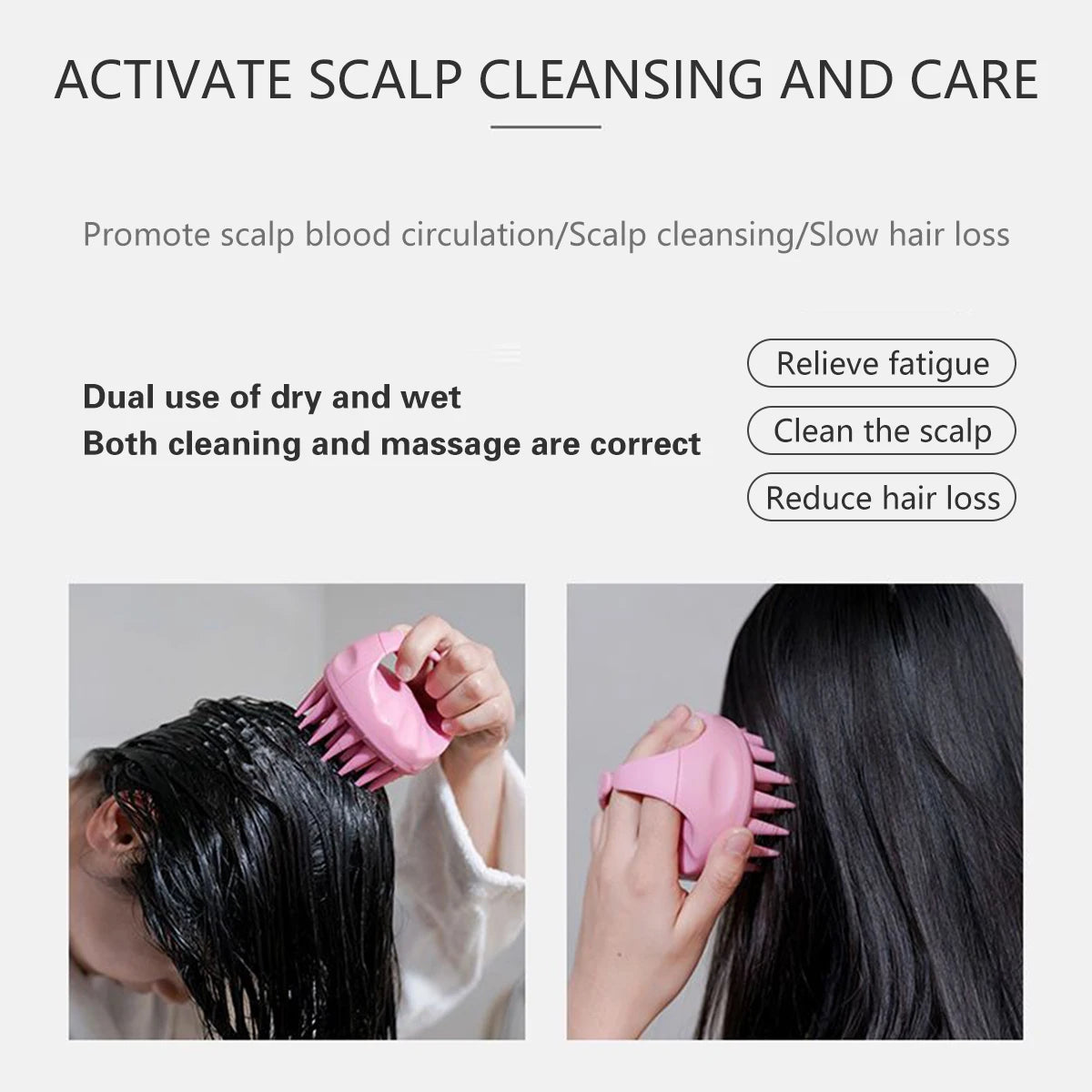 Silicone Scalp Massager - Deep Cleansing Shampoo Brush for Itchy Scalp & Professional Hair Care | Essential Oil Shampoo Comb Peaceful Pleasures Health and Wellness