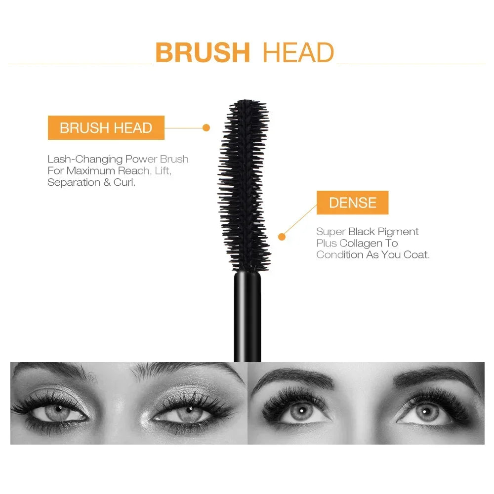 LAIKOU 3D Lengthening Mascara – Waterproof & Long-Lasting Black