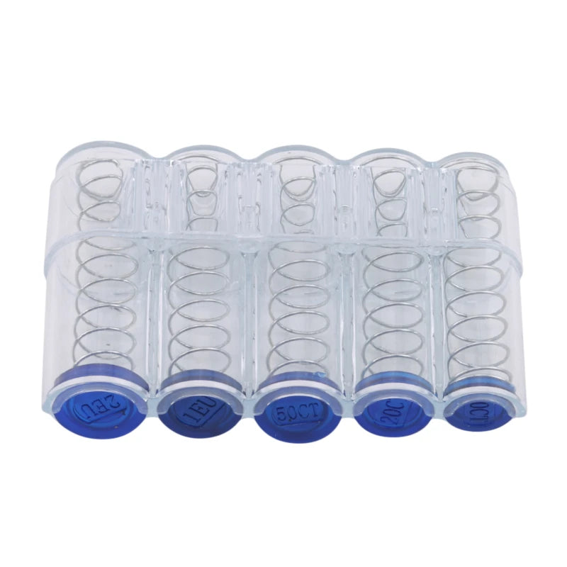 Coin Box Plastics Small Change Euro Multi Layer Stacking High-capacity Convenient Practical and User-friendly Storage Box Peaceful Pleasures Health and Wellness 2pcs transparent