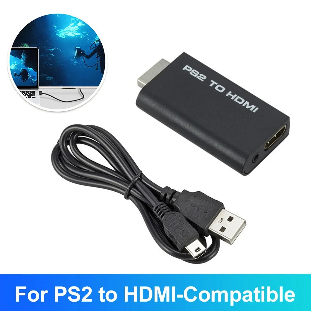 PS2 to HDMI Converter 1080P | 3.5mm Audio, Plug & Play