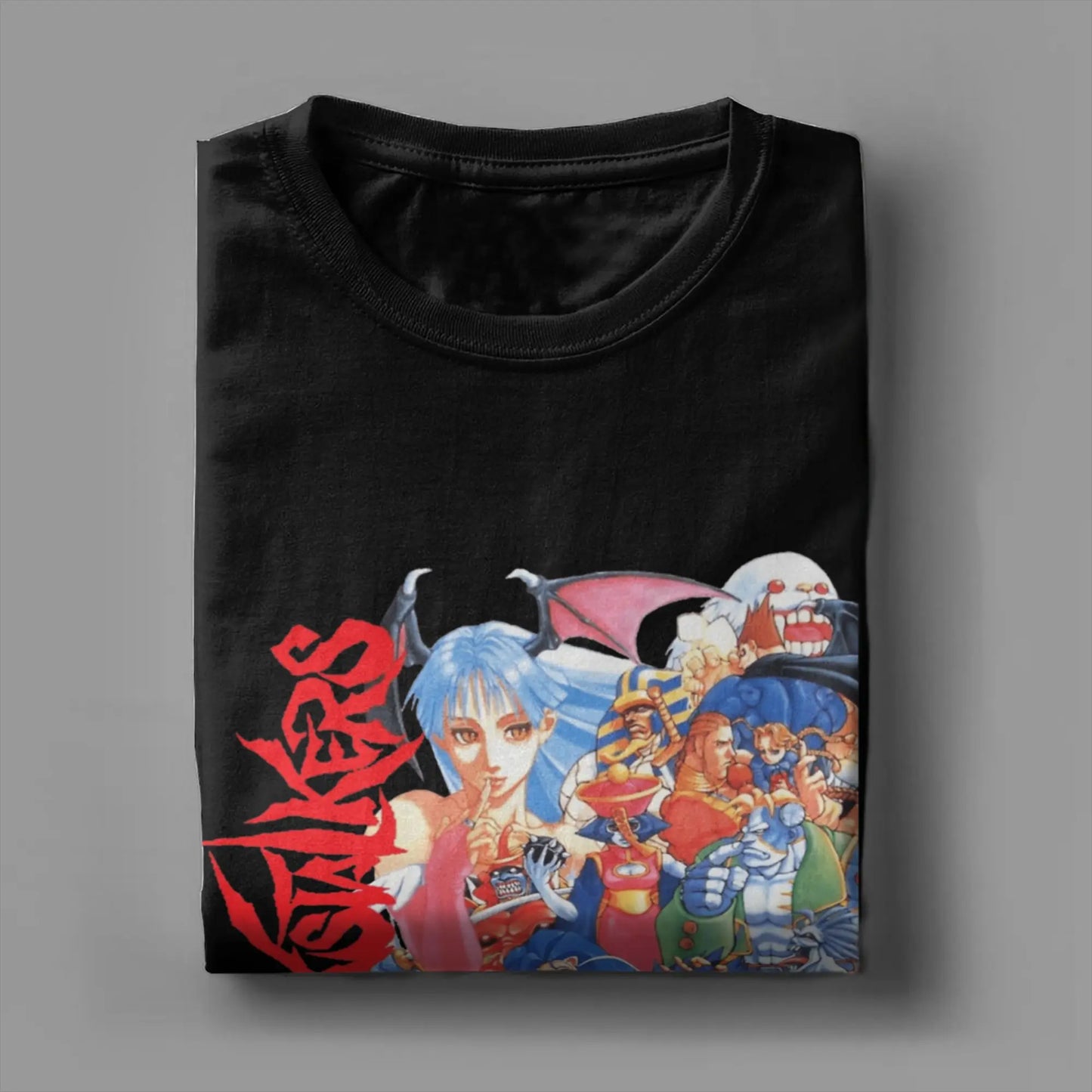 Men's T-Shirt Darkstalkers Humor 100% Cotton Tee Shirt Short Sleeve Characters T Shirt Round Collar Clothes Printed Peaceful Pleasures Health and Wellness