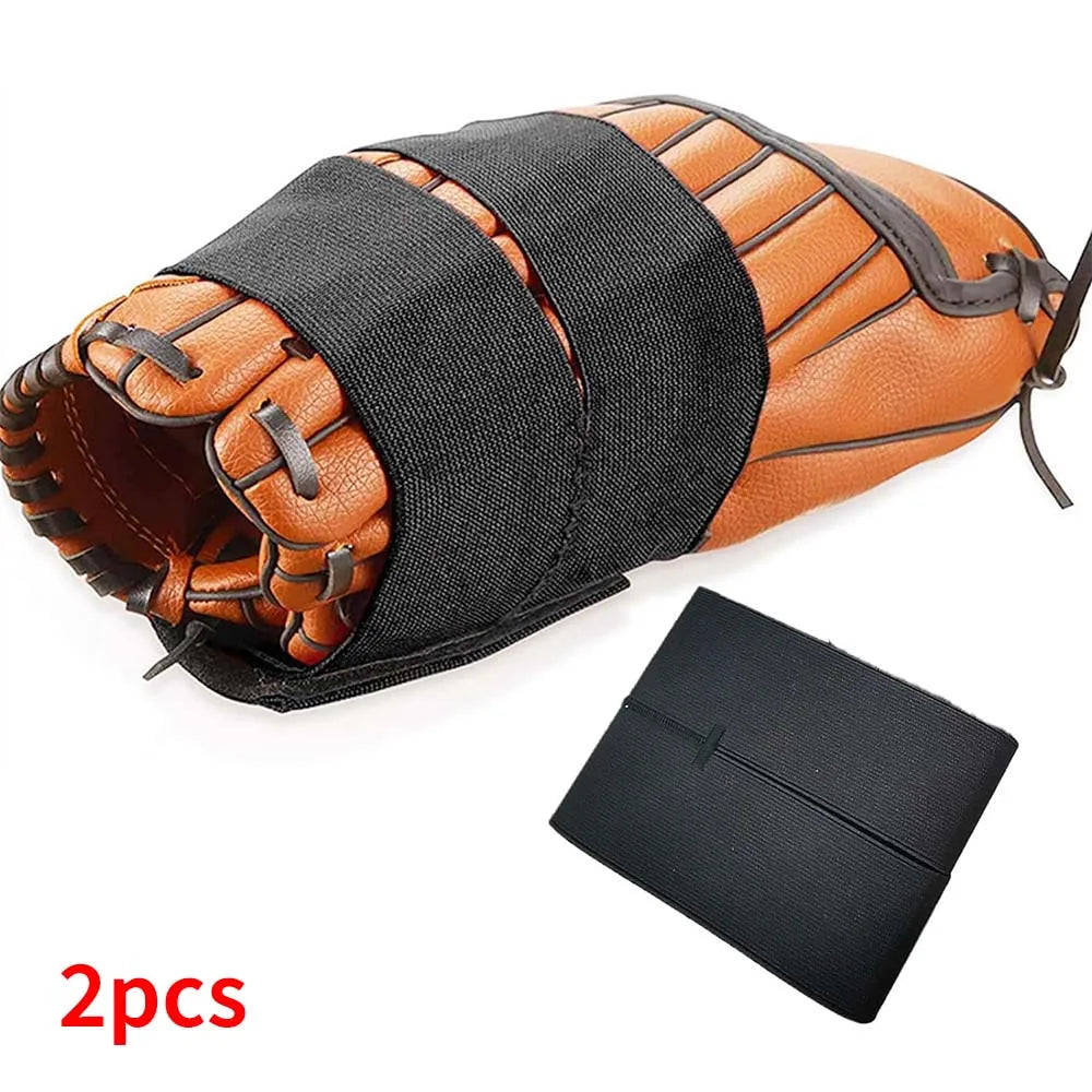 Baseball Glove Wrap Band,Portable Softball Glove Pocket Saver,Multi functional Baseball Softball Goalkeeper Gloves Accessories Peaceful Pleasures Health and Wellness Black-2pcs