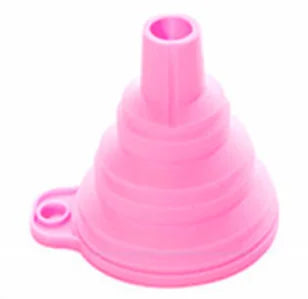 5PCS Foldable Silicone Kitchen Storage Tool, Portable Telescopic Funnel, Easy To Pack Accessories For Easy Storage reusable, non Peaceful Pleasures Health and Wellness Pink