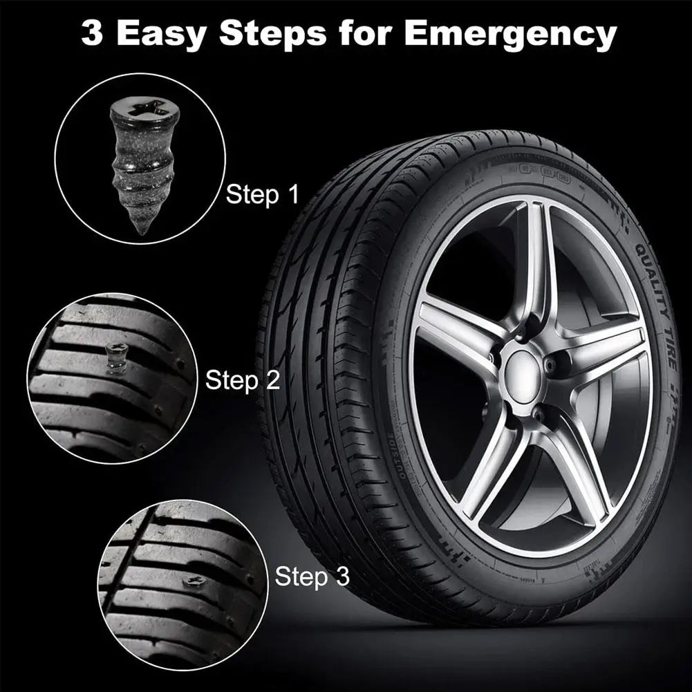 100-Pc Tubeless Tire Repair Screw Kit – Car, Truck & Motorcycle