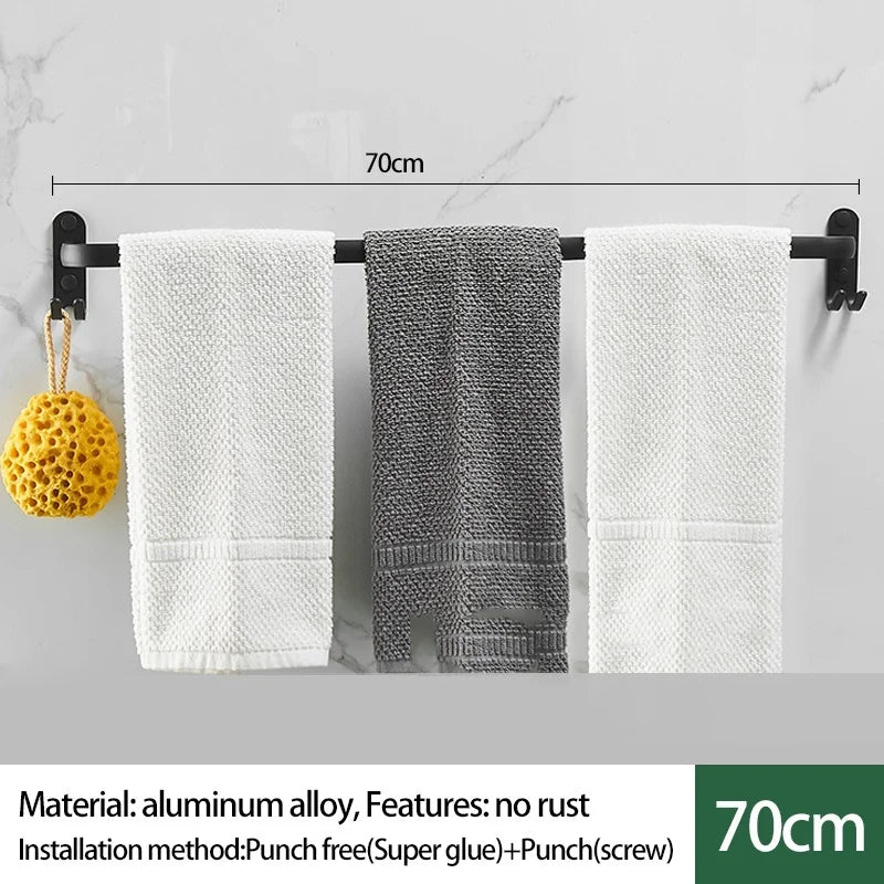 Wall-Mounted Aluminum Towel Rack | 1, 2 & 3 Bar Options