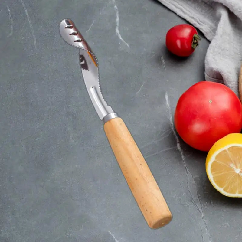 Stainless Steel Apple Corer with Wooden Handle Vegetable Fruit Corer Pear Pitter Anti-Slip Kitchen Corer for Fruit Slicing Peaceful Pleasures Health and Wellness