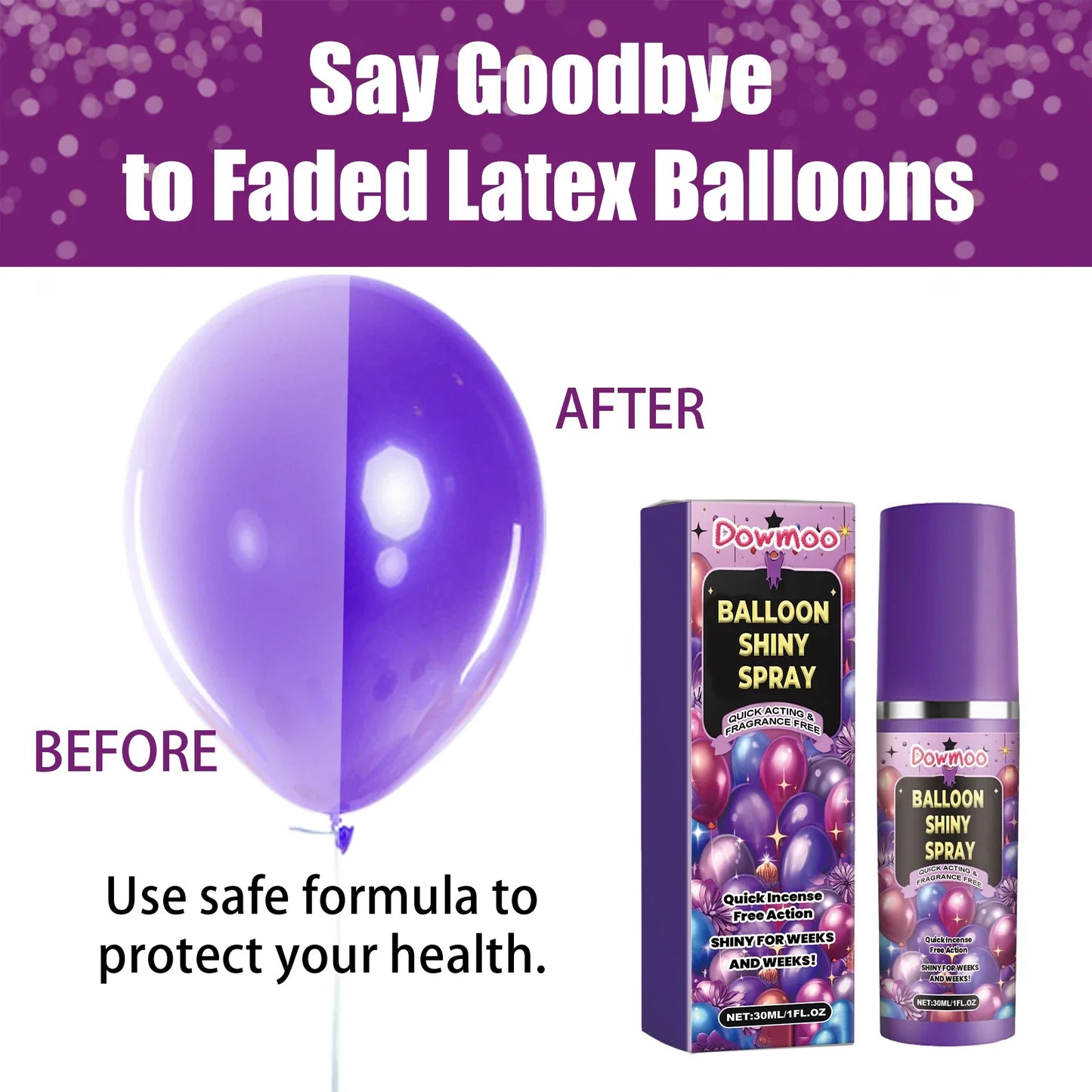 Balloon Shine Spray – Gloss Enhancer for Latex Party Balloons
