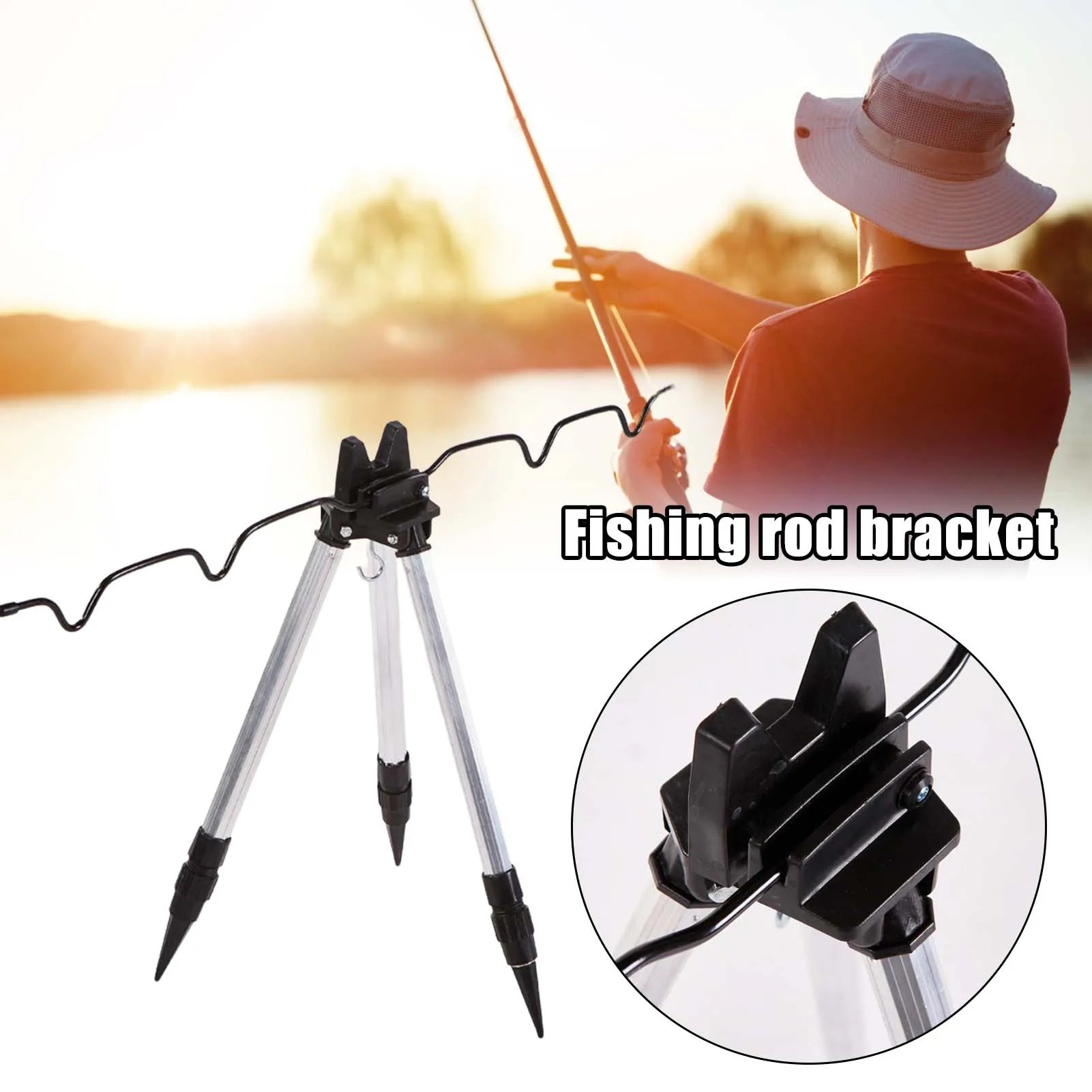 Aluminum Alloy Fishing Rod Holder Portable and Foldable Tripod Ground Support Brackets Fits for Different Sizes of Rods Peaceful Pleasures Health and Wellness