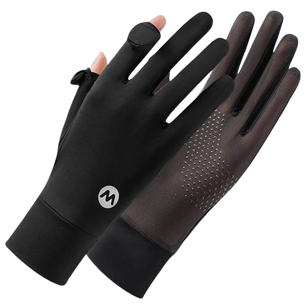 Women UV Sun Protection Gloves Full Finger Touchscreen Ultra Thin Sun Gloves Breathable Ice Silk Cycling Gloves for Summer Peaceful Pleasures Health and Wellness Black United States