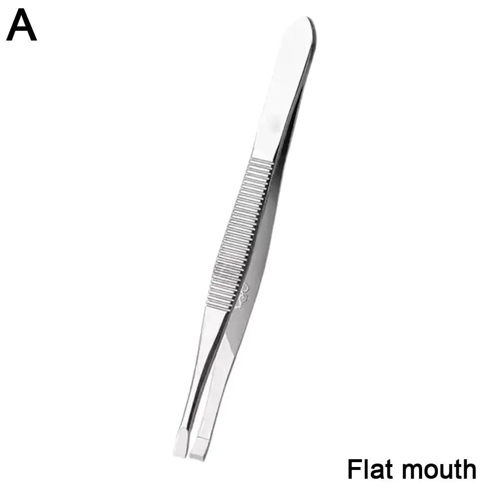 Stainless Steel Eyebrow Tweezers for Precise Hair Removal Peaceful Pleasures Health and Wellness Flat mouth