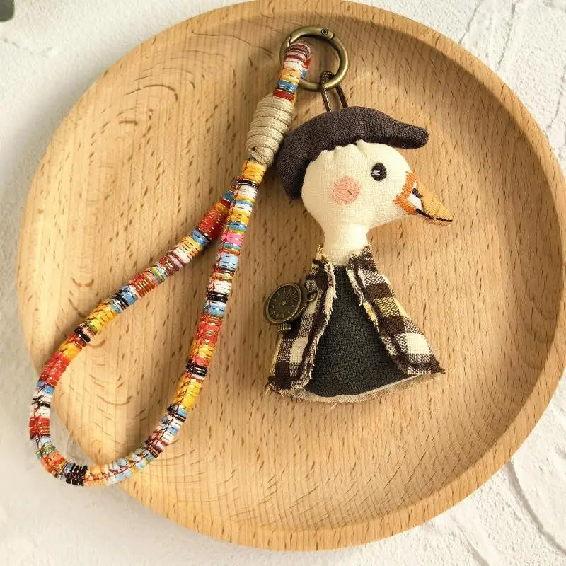 Handmade Cartoon Animal Fabric Keychain | Cute Backpack Pendant