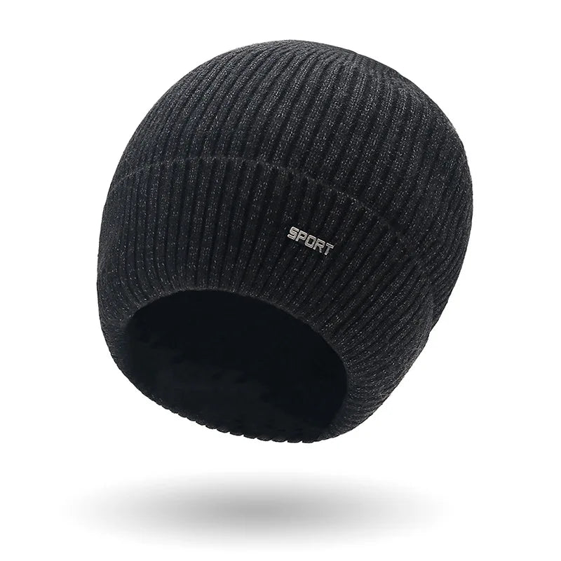 Winter New Solid Color Men's And Women's Knitted Hats+Ear Protection Scarf Set Warm Hat Scarf,Outdoor Warm Hat Warm Peaceful Pleasures Health and Wellness Dark Gray One Size