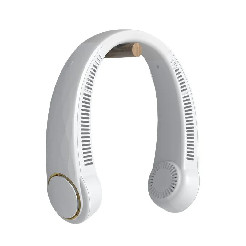 Usb Charging Silent Bladeless Hanging Neck Fan Peaceful Pleasures Health and Wellness White