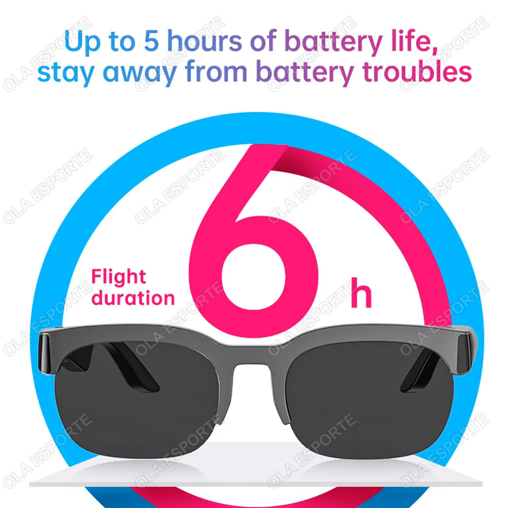 New Camera Control Smart Glasses Music Sunglasses Headphones Wireless Bluetooth Call Headset HIFI Audio glasses For Android IOS Peaceful Pleasures Health and Wellness