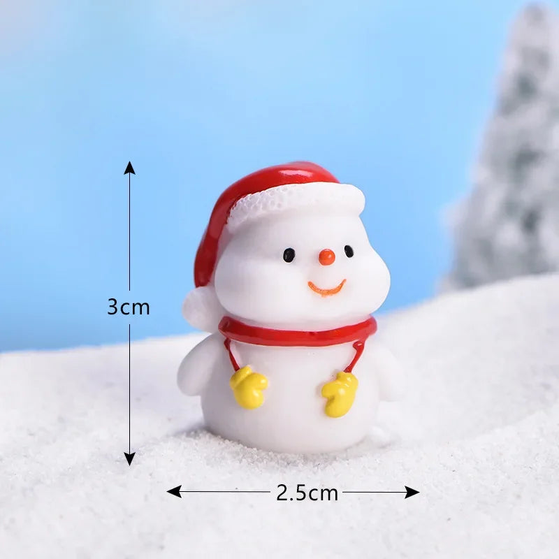Mini DIY Resin Christmas Santa Snowman Figurine Micro Landscape Model Miniature Garden Figurine New Year Home Ornament Decor Peaceful Pleasures Health and Wellness 9