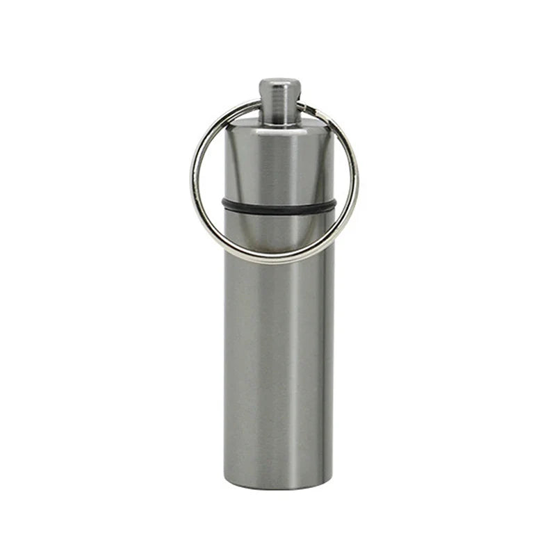 EDC Waterproof Capsule Keychain Case – Aluminum Pill & Gear Pod