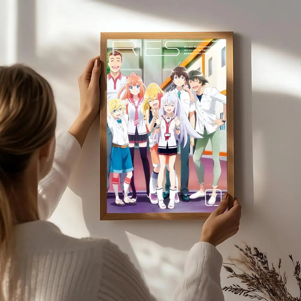 Anime P-Plastic Memories Poster HD Self Adhesive Waterproof Wall Art Ideal for Home Office Dorm Bedroom Great Gift Peaceful Pleasures Health and Wellness White5 30X40cmNoframe