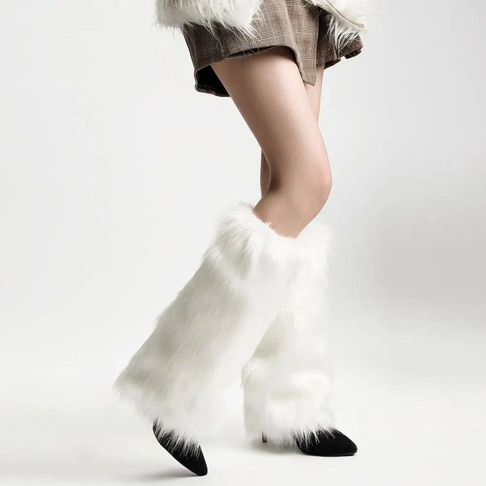 Women's Faux Fur Leg Warmers – Lolita Harajuku Boot Covers