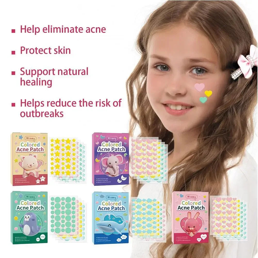 114PCS Cute Bunny Animals Acne Pimple Patches Cover Stickers , Pretty Invisible Face Blemishes Spot Pimple Concealer Makeup Tool Peaceful Pleasures Health and Wellness