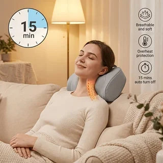 Cervical Massager with Heating Function, Massage Pillow, Multi-Head Kneading for the Neck, 6-Button Control Panel, Massager Suitable for Multiple Areas of the Neck, Shoulders, Waist, Back, and Legs, Suitable for Those Who Sit Peaceful Pleasures Health and Wellness