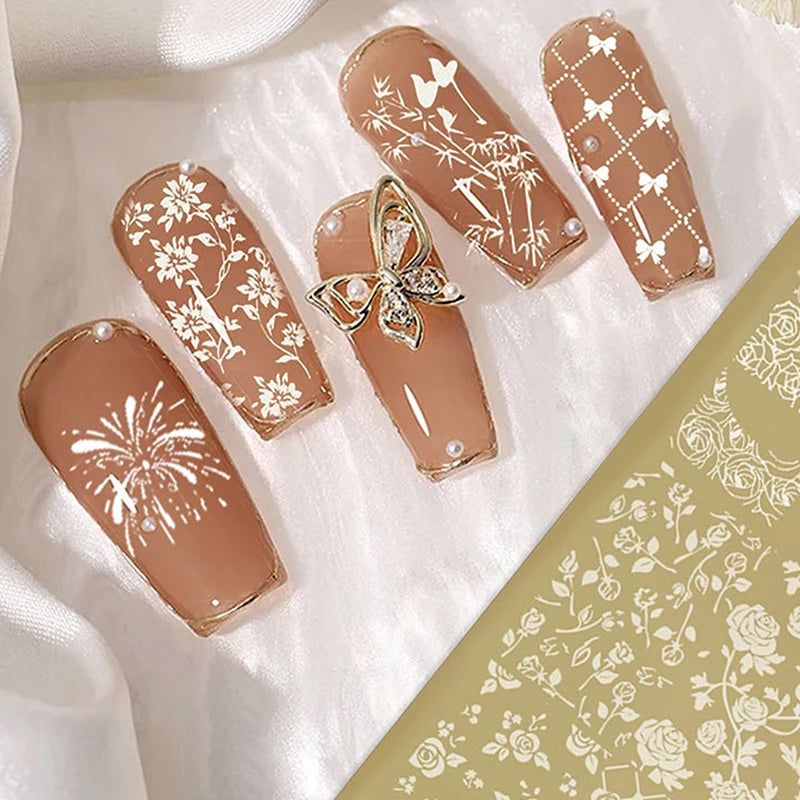 Nail Stamping Plates 12x6cm – Butterfly Flower Bowknot Designs