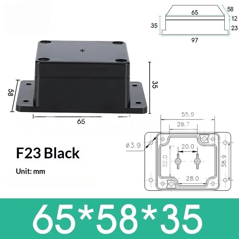 New 1/3Pcs Plastic Electronic Project Instrument Case IP65 Waterproof Black Junction Box Outdoor Container Power Enclosure Tools Peaceful Pleasures Health and Wellness B 65x58x35mm 3pcs