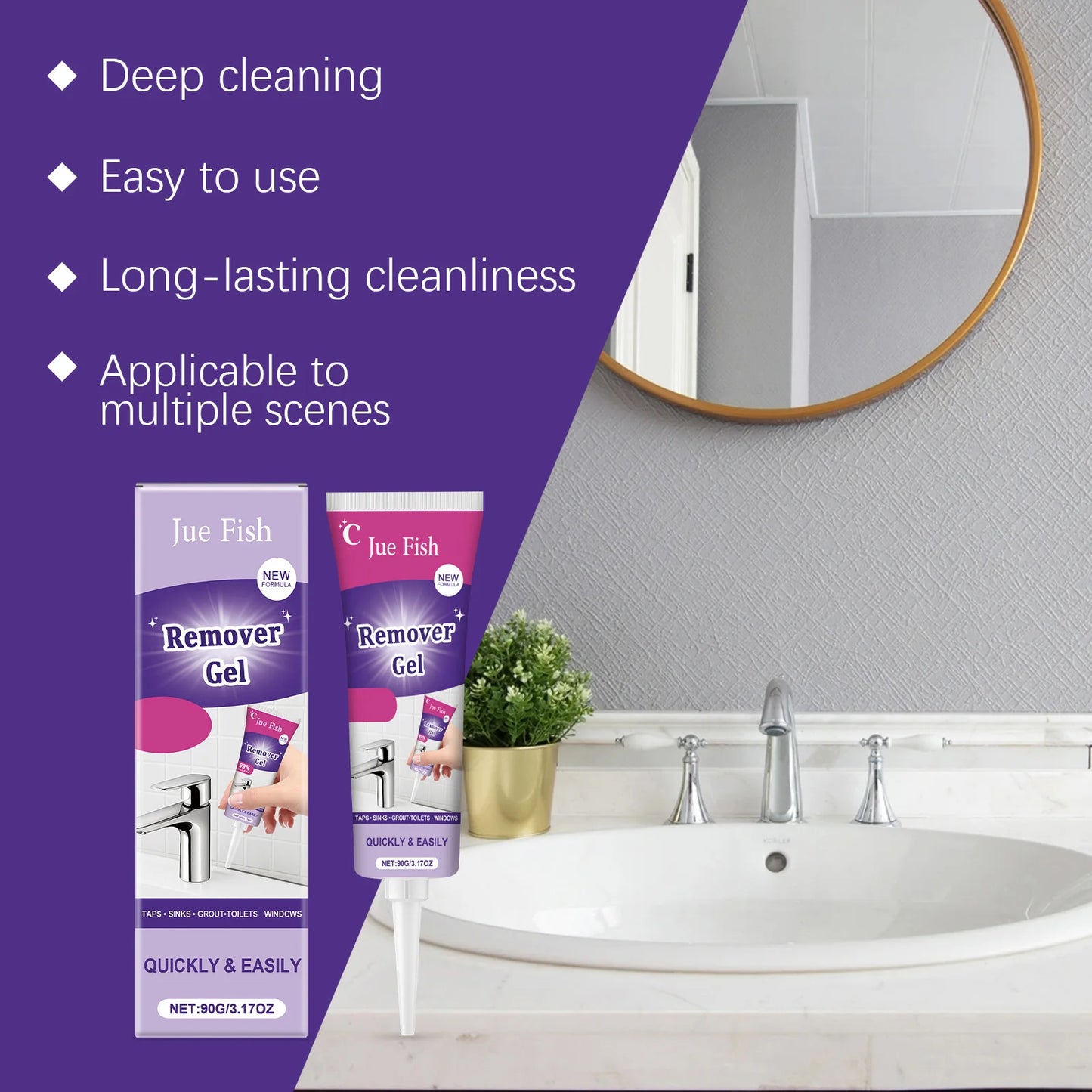 Jue-Fish Multi-Surface Cleaning Gel | Mildew & Stain Remover