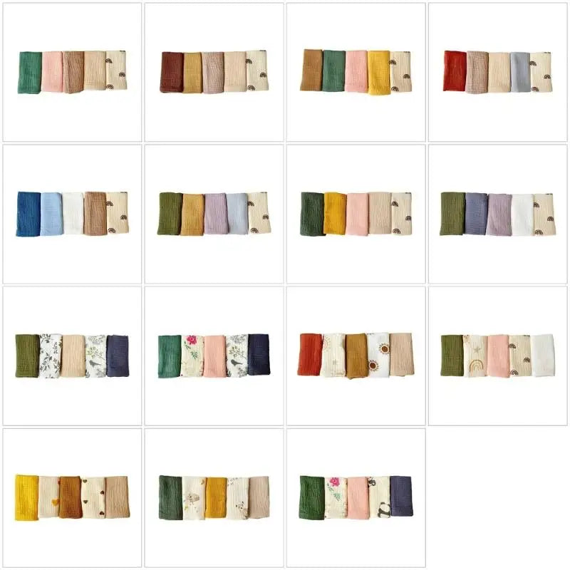 5-Pack Baby Burp Cloths | 4-Layer Soft Cotton Face Towels