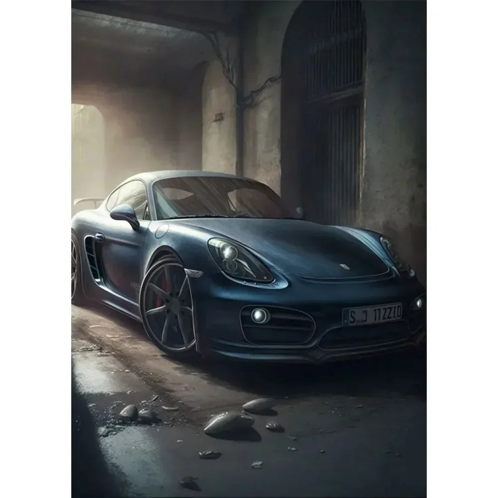 Nordic Supercar Canvas Wall Art | Racing Poster for Garage & Home Canvas Wall Art Peaceful Pleasures Health and Wellness 10 50x70cm Unframed