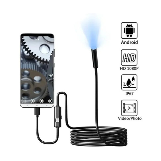 7mm Type-C Endoscope Camera IP67 | 6 LED Flexible Borescope Inspection Borescope Camera Peaceful Pleasures Health and Wellness
