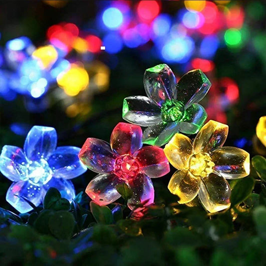 5M 20 LED Solar Cherry Flower String Lights | 8 Modes IP65 Solar String Lights Peaceful Pleasures Health and Wellness