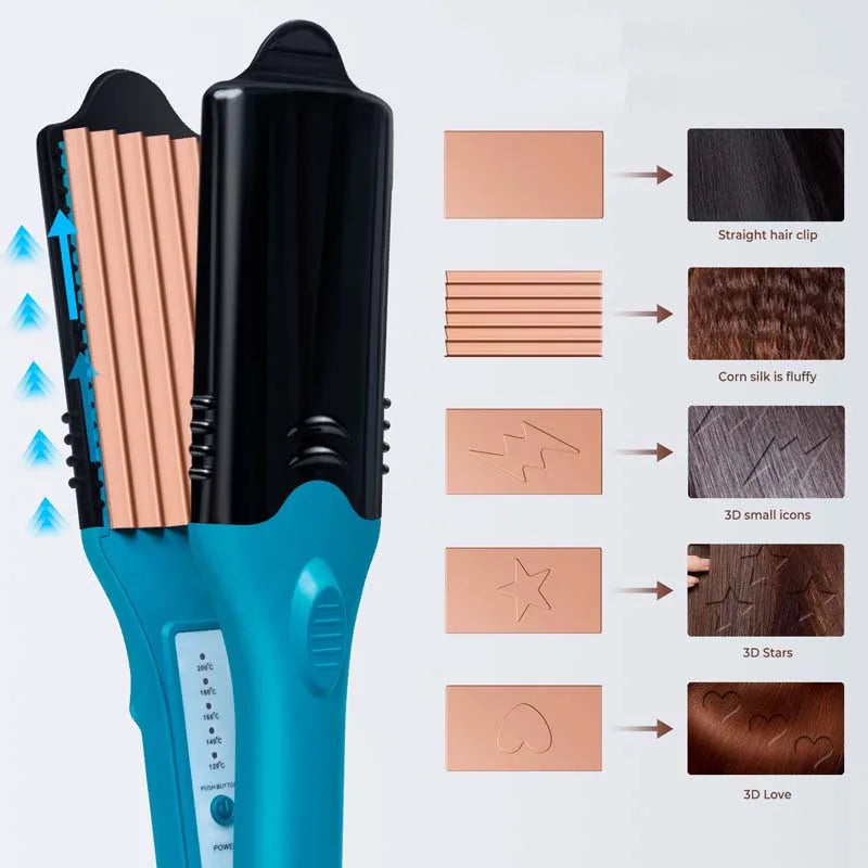 3D Styling Straight Hair Clip Household Electric Lightning Loving Heart Splint 5-in-1 Women's Hair Straightener Peaceful Pleasures Health and Wellness