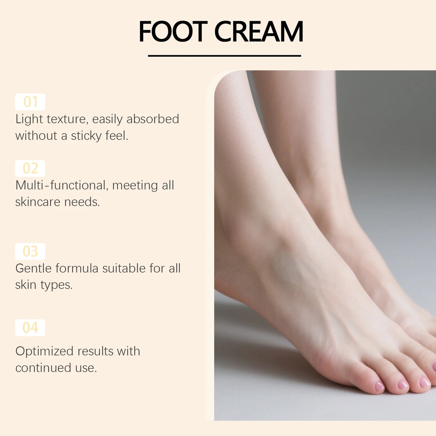Foot Moisturizing Cream Moisturizing Relaxing Foot Care Nourishing Anti-Cracked Smoothing Softens Cuticles Daily Foot Care Peaceful Pleasures Health and Wellness