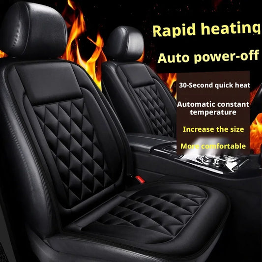 12V Cigarette Lighter Plug-in Car Heated Seat Cushion Integrated Electric Heating Backrest & Lumbar Support for Winter Warmth Peaceful Pleasures Health and Wellness