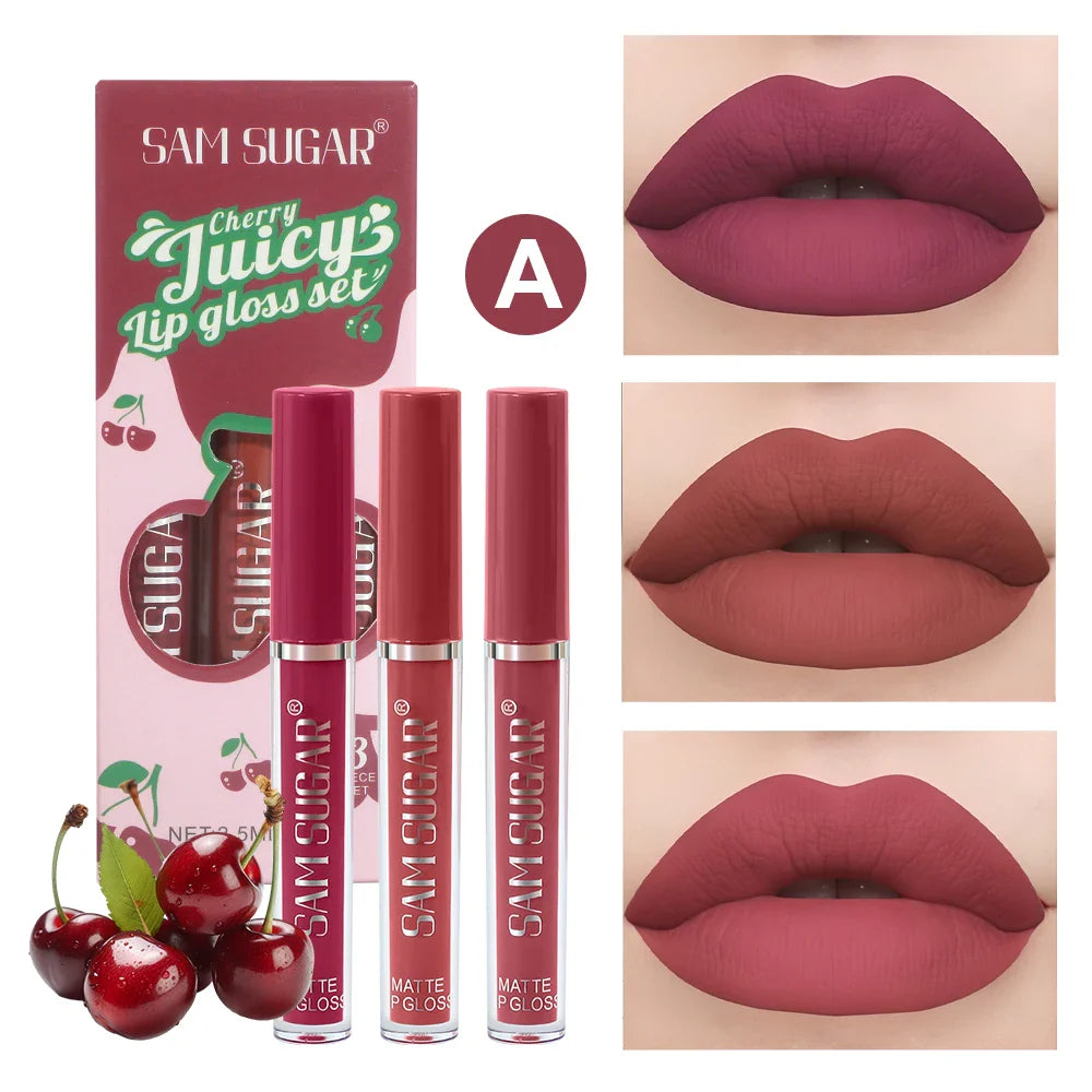 SAM SUGAR Velvet Matte Lip Gloss Set – Long Lasting Lipstick
