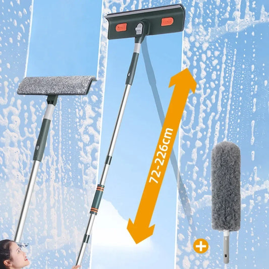 Extendable Window Cleaning Tool 72–226cm | 2-in-1 Squeegee Mop Window Cleaning Tool Oasis Select